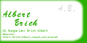 albert brich business card